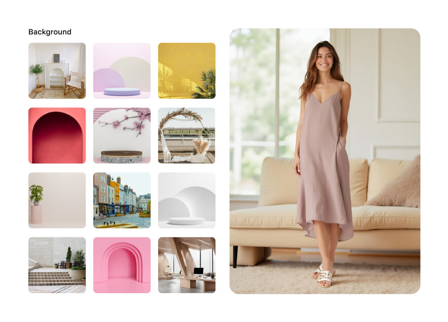 Changing backgrounds of product photos with a simple click