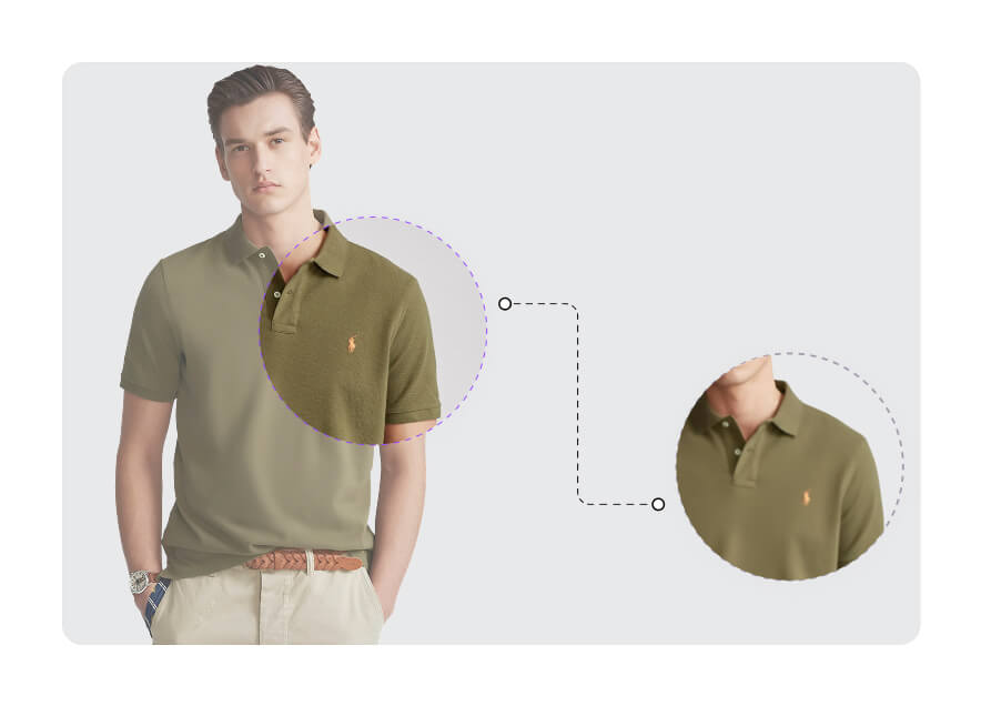 AI touch-ups for clothing images, including wrinkle removal and lighting correction